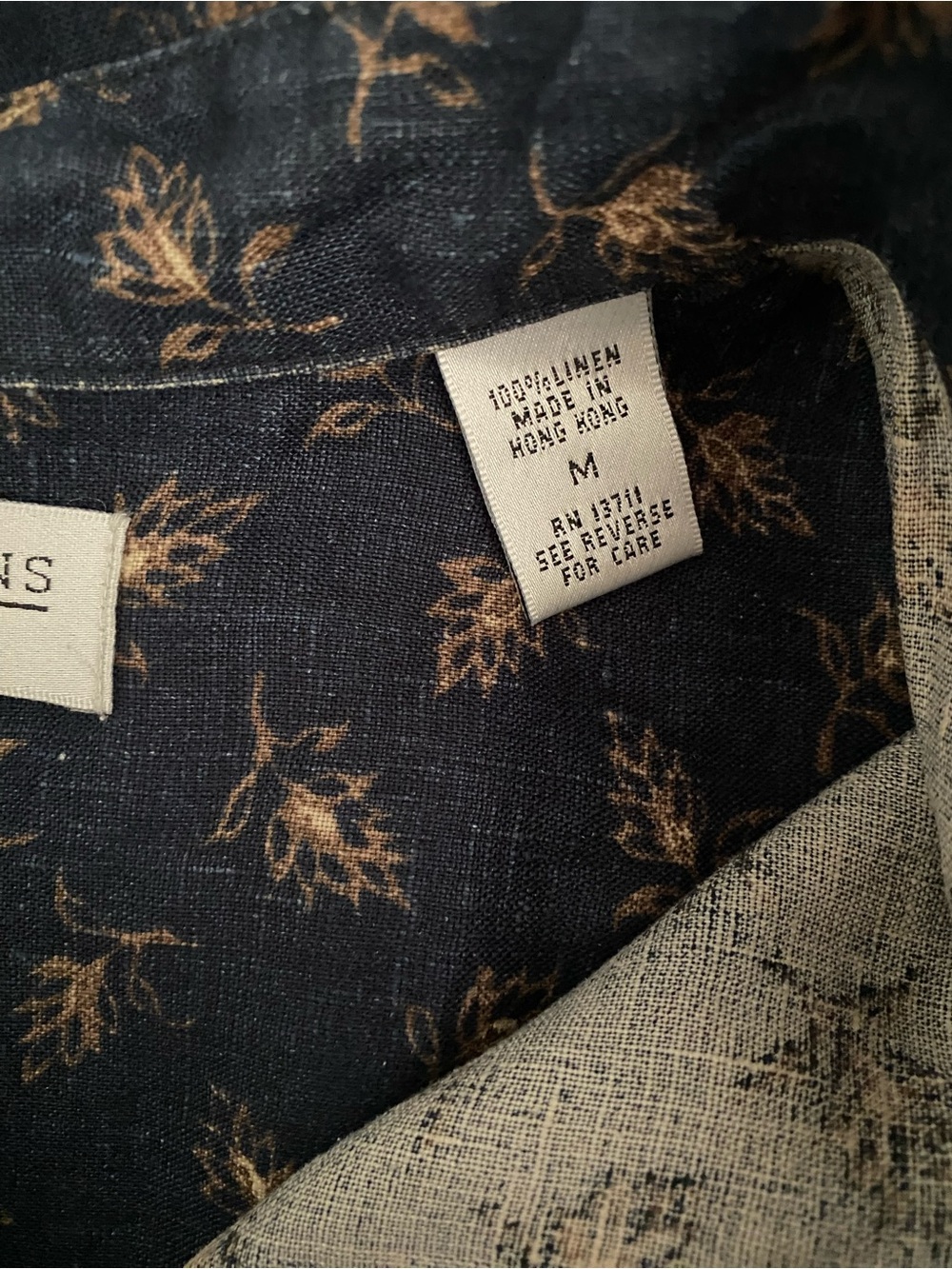 Vintage Valerie Stevens Pure Linen Navy Mini Floral Button Down MIDI Dress - Picture 7 of 9